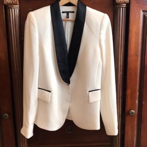Victoria Secret Tuxedo Jacket in creamy white and black